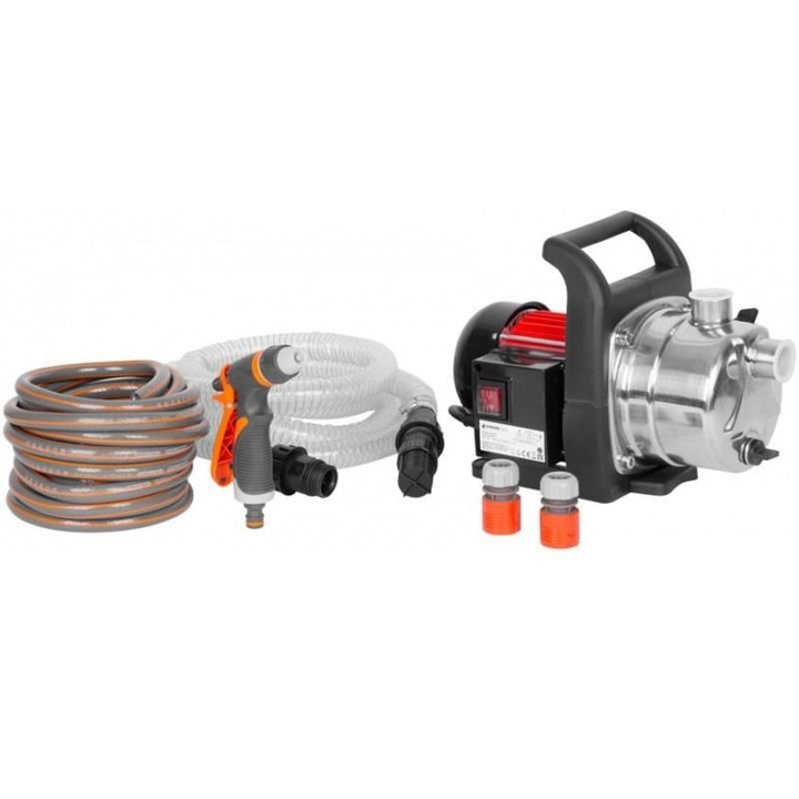 Комплект градинска помпа с аксесоари, Strend Pro MJP1000 Inox, 1000W, 57 l/min, IPX4