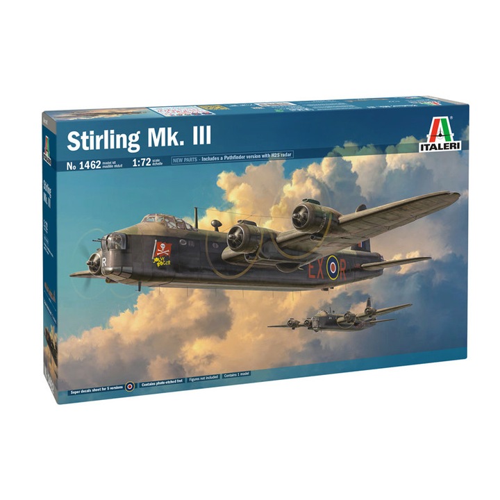 Italeri Stirling Mk.III brit nehézbombázó repülőgép-modell 1:72 ITA 1462