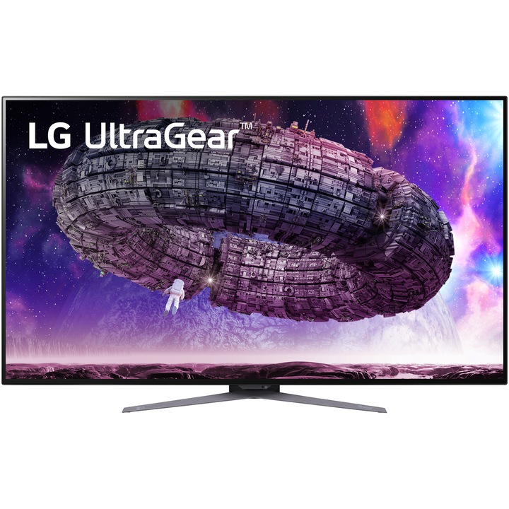 Монитор Gaming LG UltraGear 48", OLED, 4K Ultra HD, 0.1ms, 120Hz, Display Port, FreeSync Premium, G-Sync съвместим, Vesa, Черен, 48GQ900-B.AEU