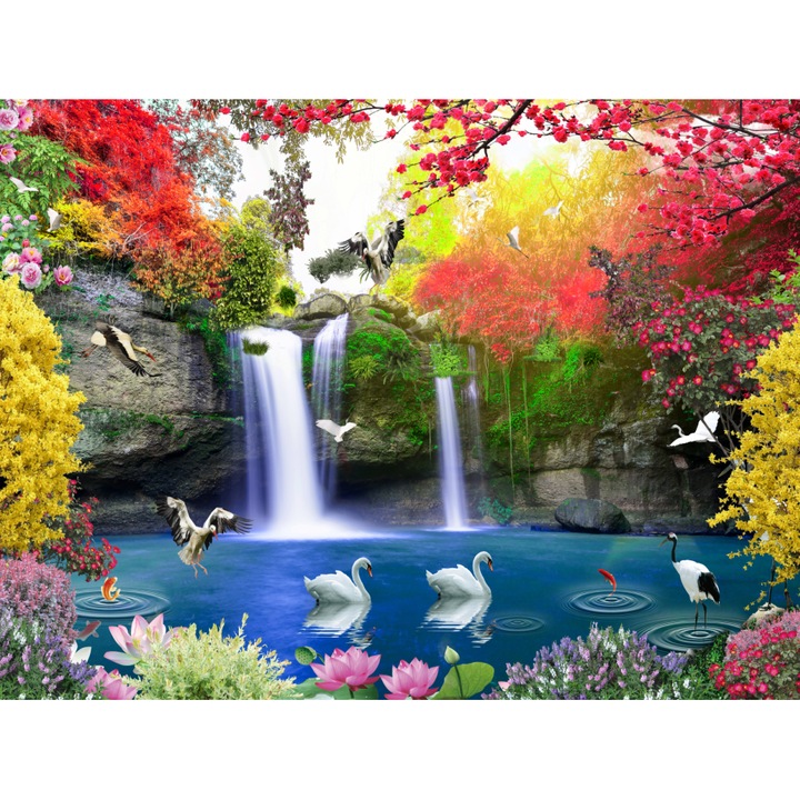 Fototapet fara imbinari H250xL360cm Dream Waterfall