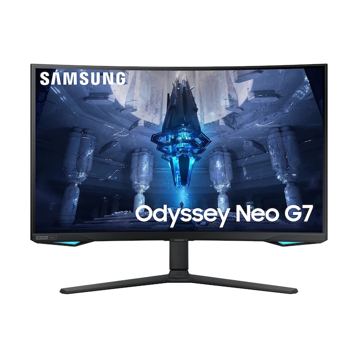 Монитор Gaming Samsung Odyssey Neo G7 32", VA, Извит, 4K Ultra HD, 1ms, 165Hz, Dsipaly Port, FreeSync Premium Pro, Vesa, Black, LS32BG750NUXEN