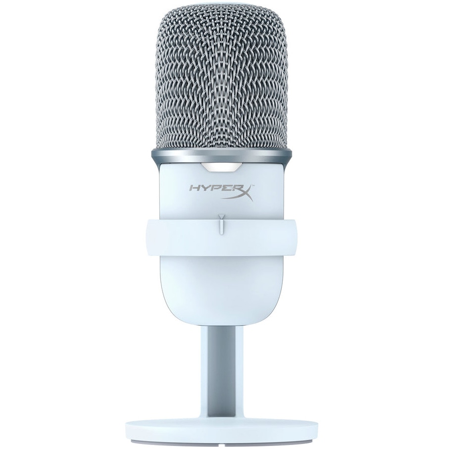 Microfon HyperX SoloCast, USB, cardioid, senzor Tap-to-Mute cu indicator LED, soft NGENUITY, certificat Discord/TeamSpeak, comp. PC, PS5, PS4 si Mac, alb