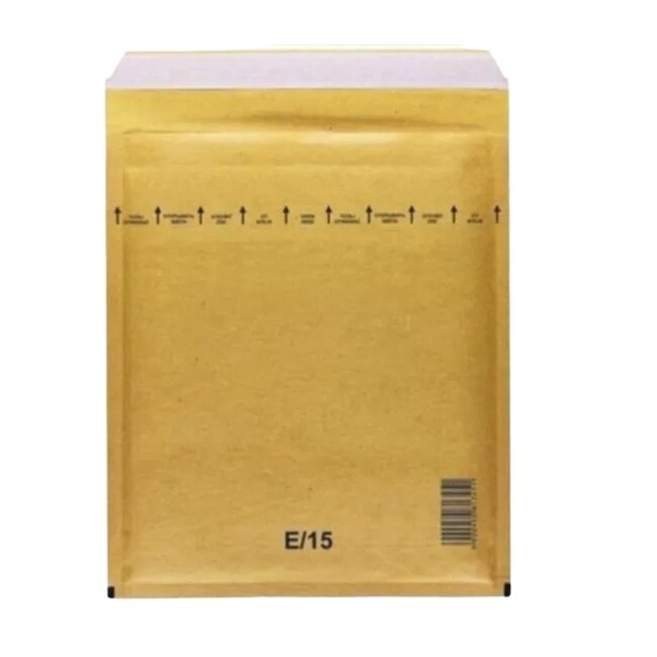 100 db E15 buborékboríték készlet, AGOPACK, 240x275+50mm, öntapadós, barna
