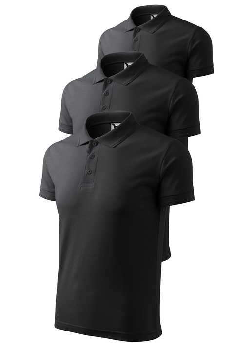 Set 3 tricouri polo de barbati, Malfini, Man Classy, setul 2, Gri ebonita