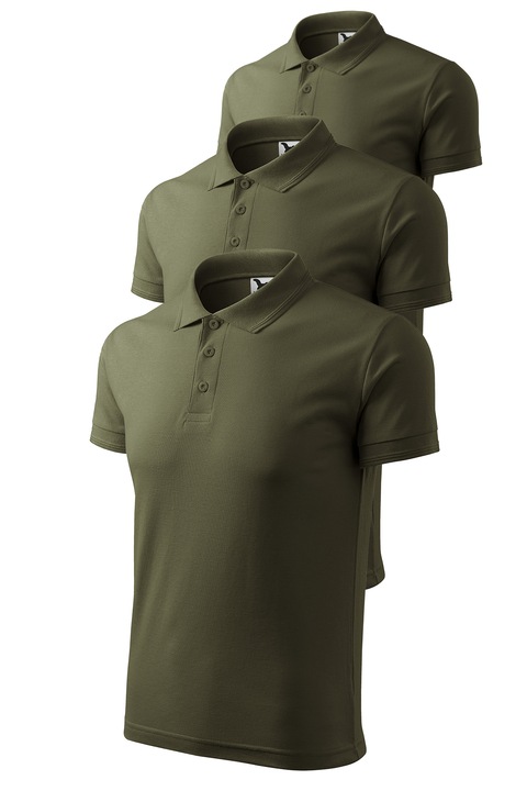Set 3 tricouri polo de barbati, Malfini, Man Classy, setul 2, Kaki