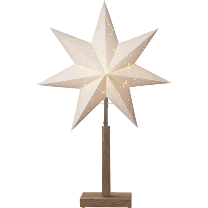 Lampa decorativa Craciun, Star Trading, Karo, Lemn, Model stea, E14, 34 x 55 x 14 cm, Alb