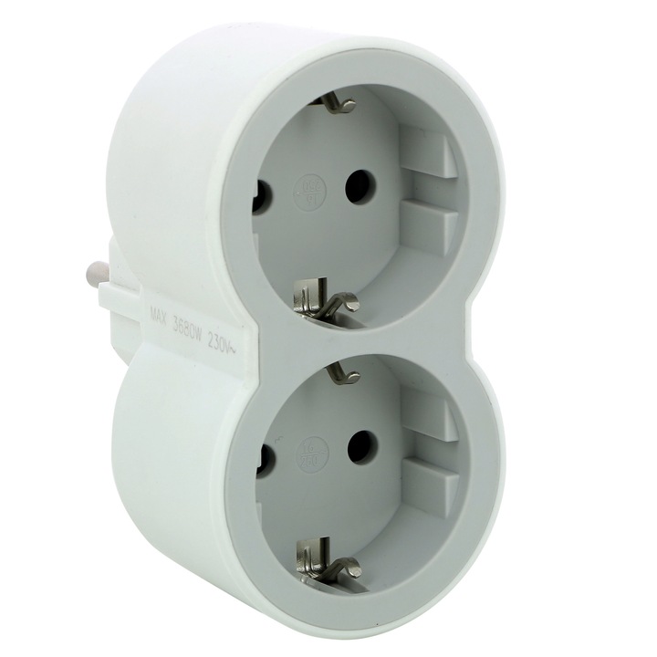 Legrand L694516 aljzat adapter, 2 aljzat, 16A, fehér/szürke