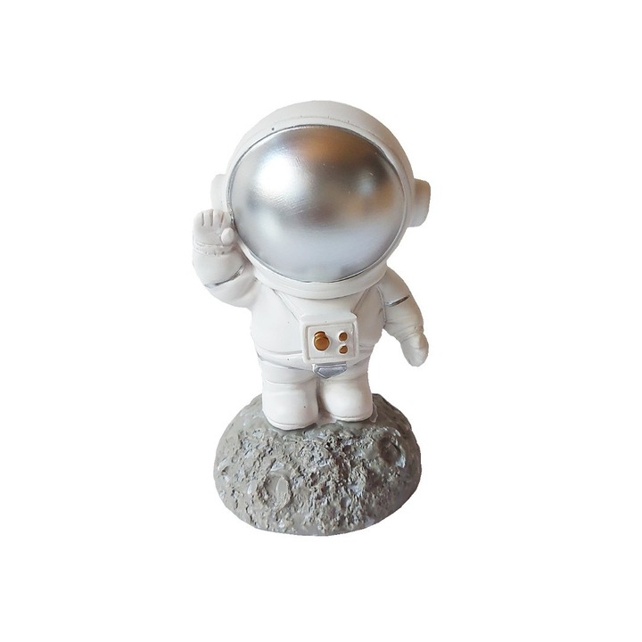 Statueta decorativa, Astronaut pe asteroid, Gri, 11 cm, DY202-7A