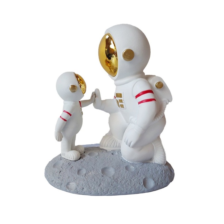 Statueta decorativa, Astronaut pe asteroid, 19 cm, PD2224D
