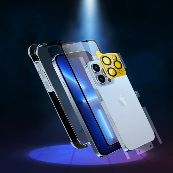 Az 1-ben védőkészlet iPhone 13 MINI tokhoz, üveghez, képernyőhöz és fényképezőgéphez, D30 Buffer applikátor