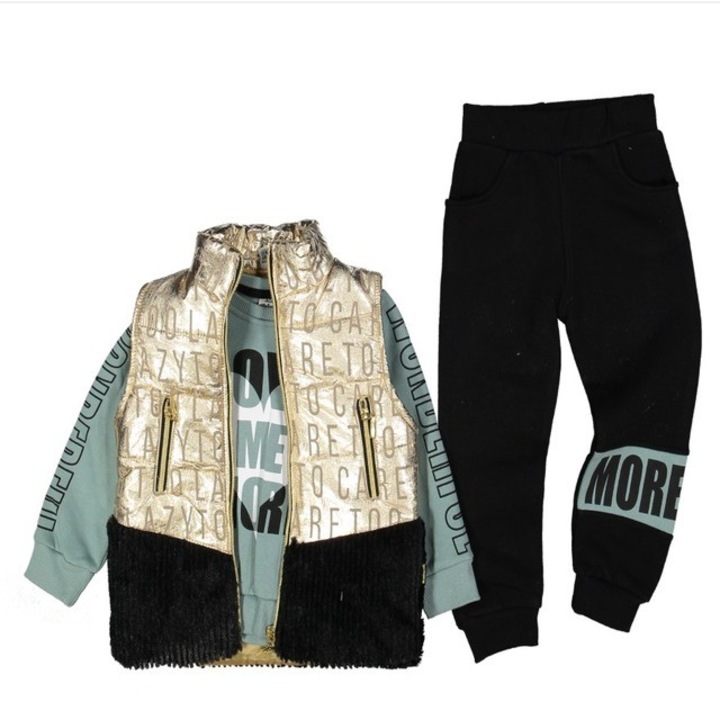 Set copii Coccoo Bebe, 3, 3 piese, Negru/Verde, Negru/Galben