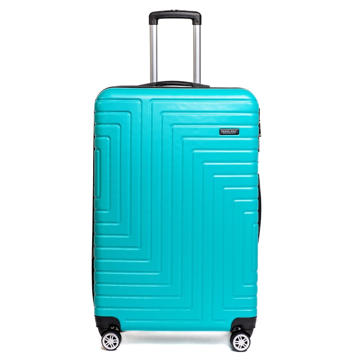 Troler cabina avion, TRAVEL POLO, 57x35x25cm.Bagaj de mana A1004.Valiza din ABS, Turcoaz