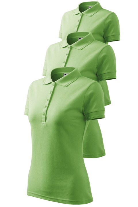 Set 3 tricouri polo pentru dama, Malfini, Classy New, mix 2, Verde iarba