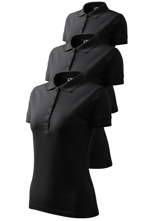 Set 3 tricouri polo pentru dama, Malfini, Classy New, mix 2, Gri ebonita