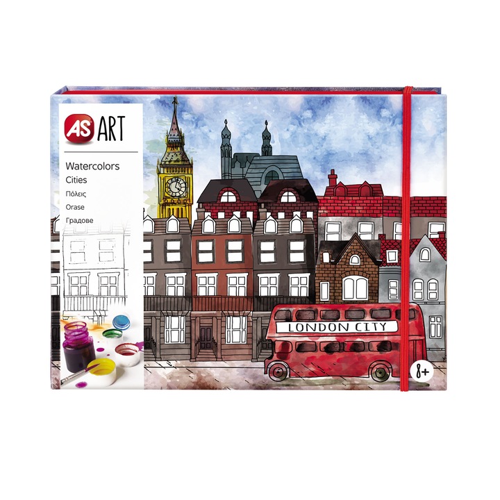 Комплект за рисуване As Art - Акварели, Градове