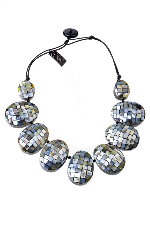 Колие, Gloria Maris, Shell834 черно/сребристо, 40 см