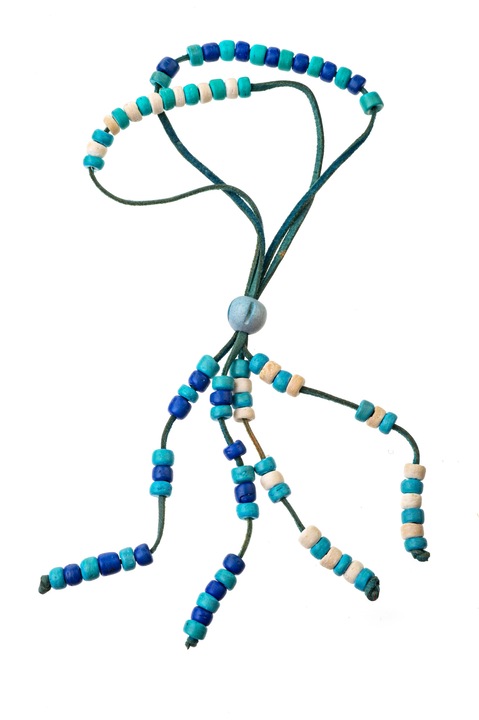 Гривна, Глория Марис, дърво3757 бяло/синьо, регулируема