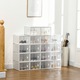 Organizator incaltaminte, Homcom, Plastic, Modular, Gauri de ventilatie, 18 cuburi, 28x36x21 cm, Alb/Transparent