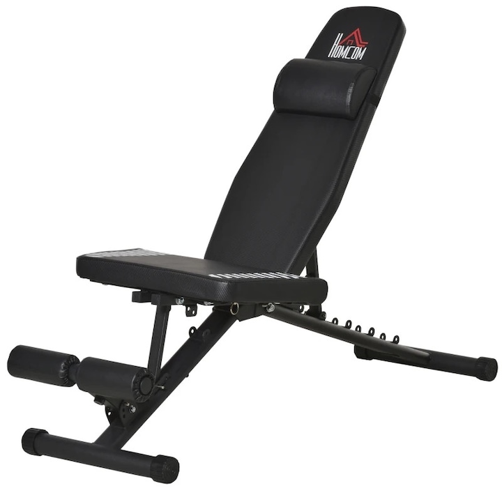 Banca pentru fitness, Homcom, 145x55x114 cm, Otel, Negru