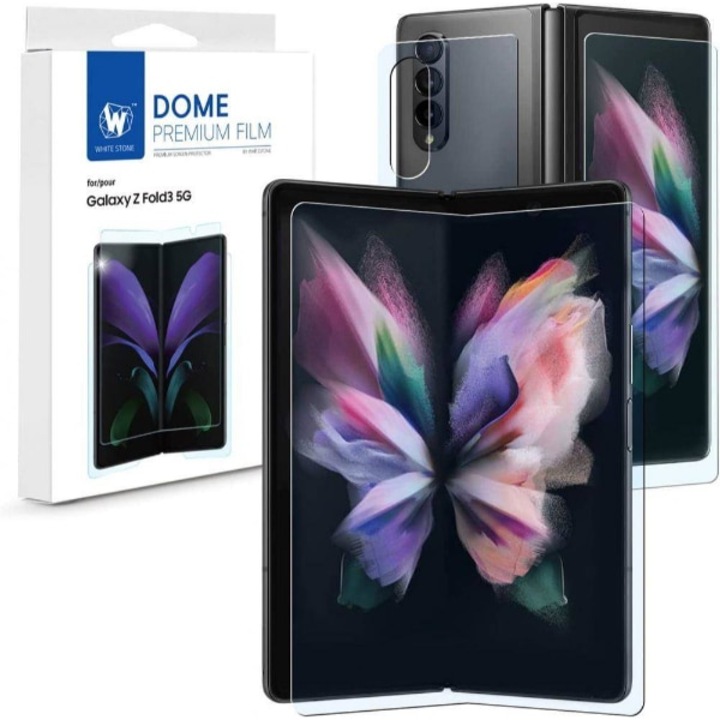Folie protectie fata-spate pentru Samsung Galaxy Z Fold3 5G, Whitestone, Poliuretan, Transparent