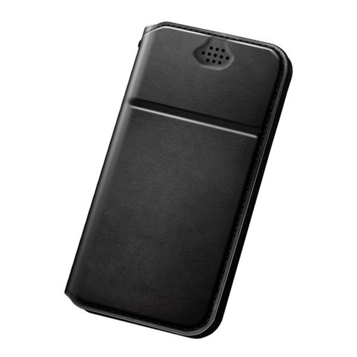 Husa pentru telefon DuxDucis, Tip carte, Buzunar interior, Model universal, 5.5 - 6 inchi, Piele ecologica, Negru