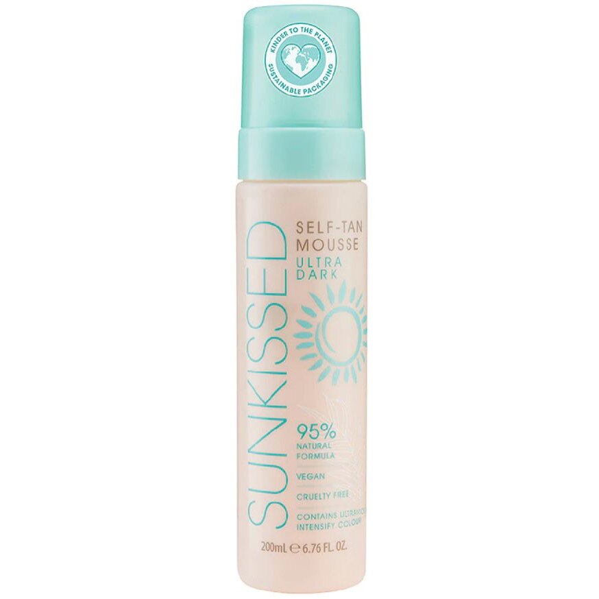 Spuma Autobronzanta Profesionala Sunkissed Self-tan, Ultra Dark, 95% Ingrediente Naturale, 200 ml