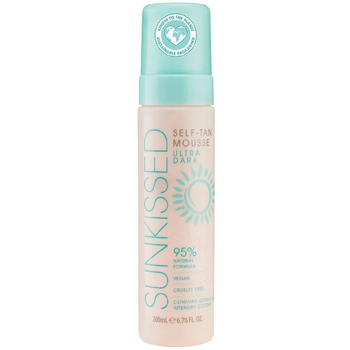 Professzionális önbarnító hab, napcsókolt, önbarnító, ultrasötét, 95% természetes összetevők, vegán, 200 ml