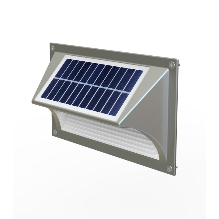 Lampa Solara De Exterior LED, NeoSimply, 1W Panou Solar, 5 led-uri, IP65, pentru scari, fara senzor de proximitate si 2 moduri smart de operare