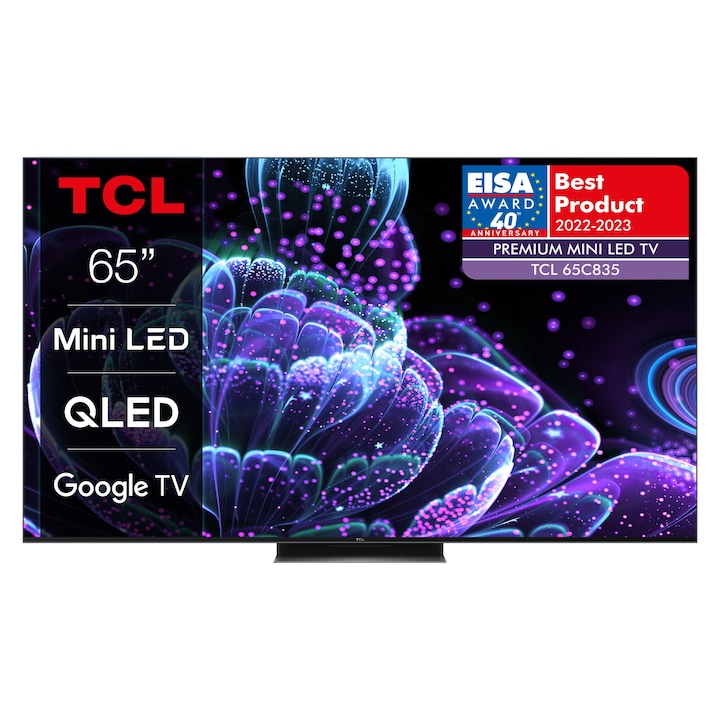 TCL 65C839 Smart Miniled Televízió, 165 cm, 4K, Google TV, 144 Hz, HDMI 2.1