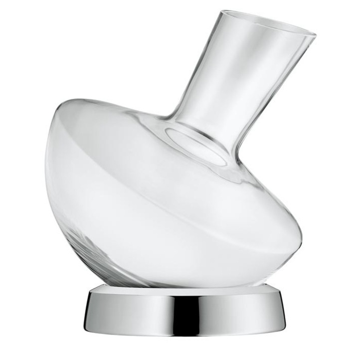 Set Carafa de vin cu farfurie, WMF, Sticla/otel, 750 ml, Transparent/argintiu