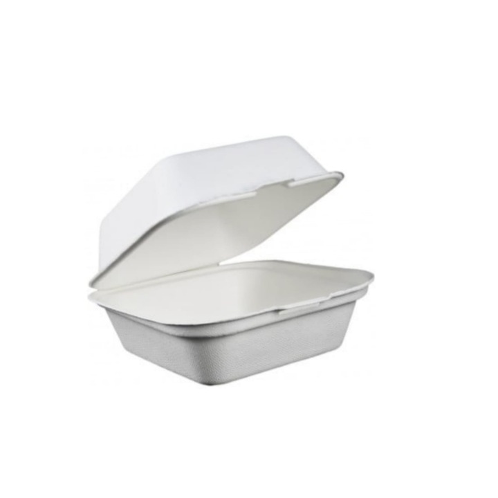 Set caserole biodegradabile pentru burger, 50 buc, dimensiune 15×15 cm