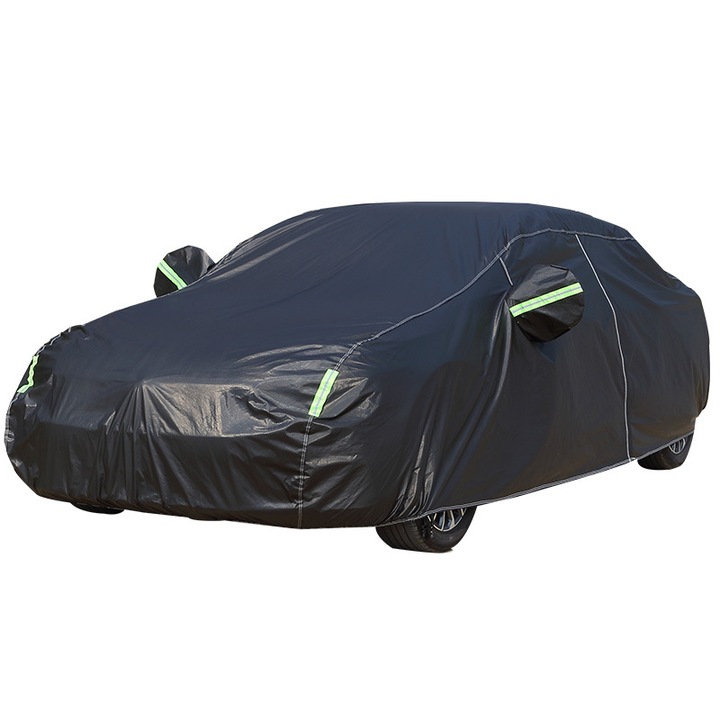 Покривало за автомобил WALALLA, Универсално, Защита от UV лъчи/Дъжд/Прах/Сняг, За седан, XL, 4.9x1.8x1.5 м, Черен
