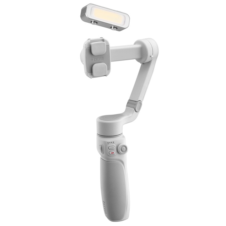 Stabilizator pentru telefoane mobile Zhiyun-Tech Smooth-Q4 Combo, cu trepied, lumina LED 180°, Gri