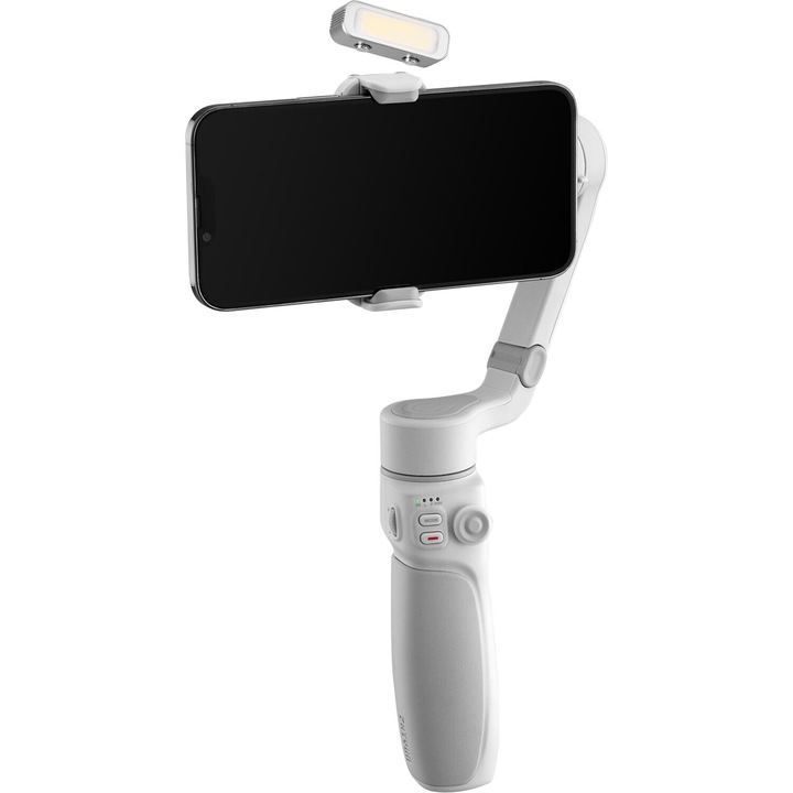 Zhiyun-Tech Smooth-Q4 Combo mobiltelefon stabilizátor állvánnyal, 180°-os LED világítás, szürke