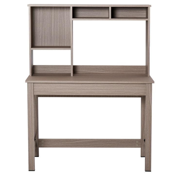 Szekrény 4 polccal, Homcom, Fa, Barna