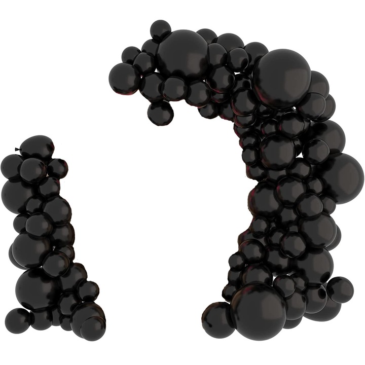 Kit ghirlanda cu baloane, AZHOKTD, 126 buc, Latex, Negru