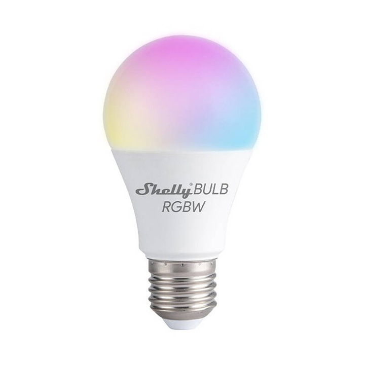 Bec 9W E27 Shelly Duo RGBW, WiFi, 800 lm, 4000 K, Alb