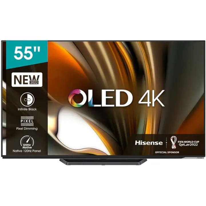 Televizor OLED Smart HISENSE 55A85H, Ultra HD 4K, HDR 10+, 138 cm, Clasa G, Negru