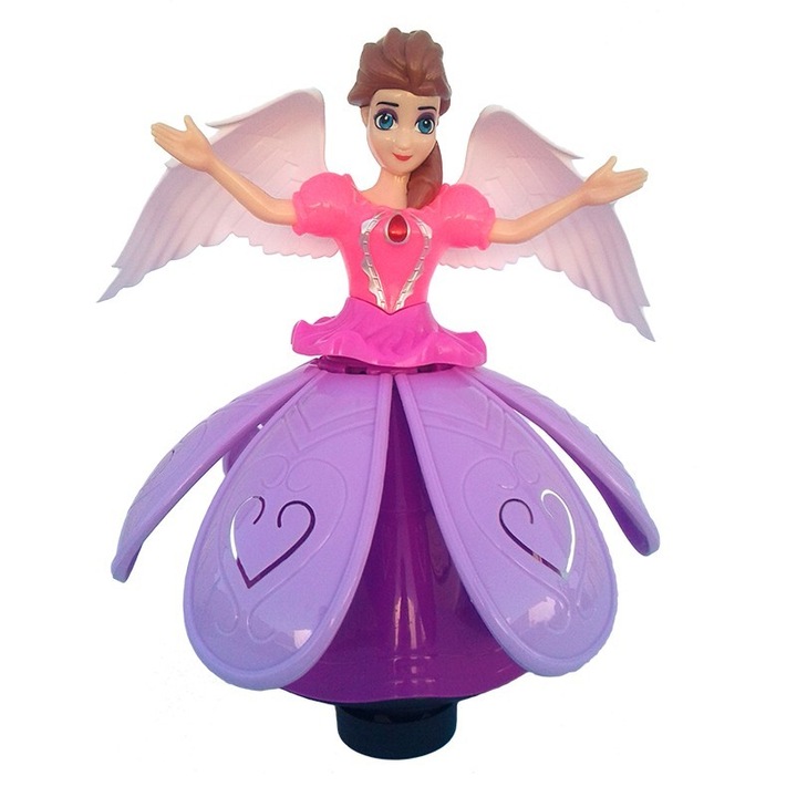 Műanyag angyalbaba elemekkel, 20x24 cm