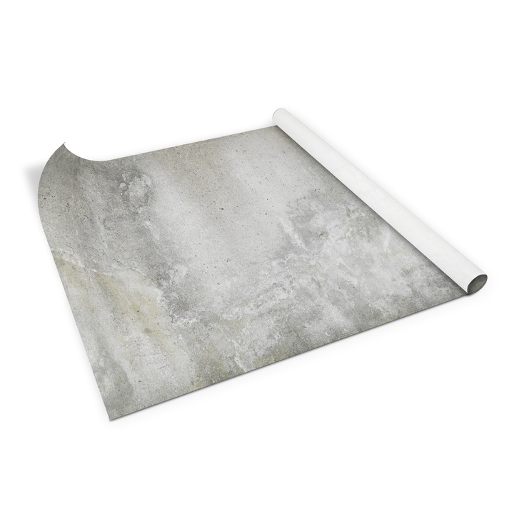 Folie de mobila autoadeziva, Decormat, Beton Vechi Murdar, Gri, 100 x 50 cm, 010130570010000053896