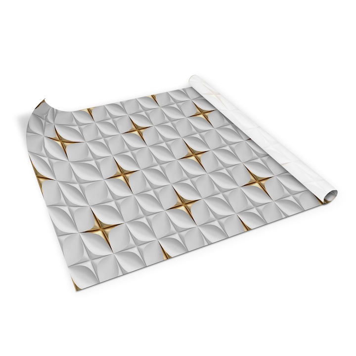 Folie de mobila autoadeziva, Decormat, 3D, Gri, 100 x 50 cm, 010130570010000053968