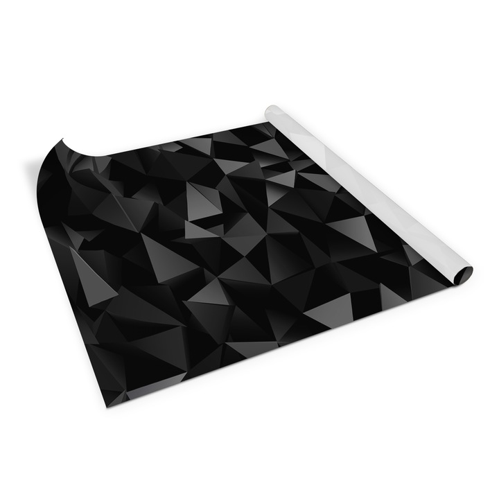 Öntapadó fólia, matrica PVC, ajtó, 3d, Fekete, 100 cm x 50 cm