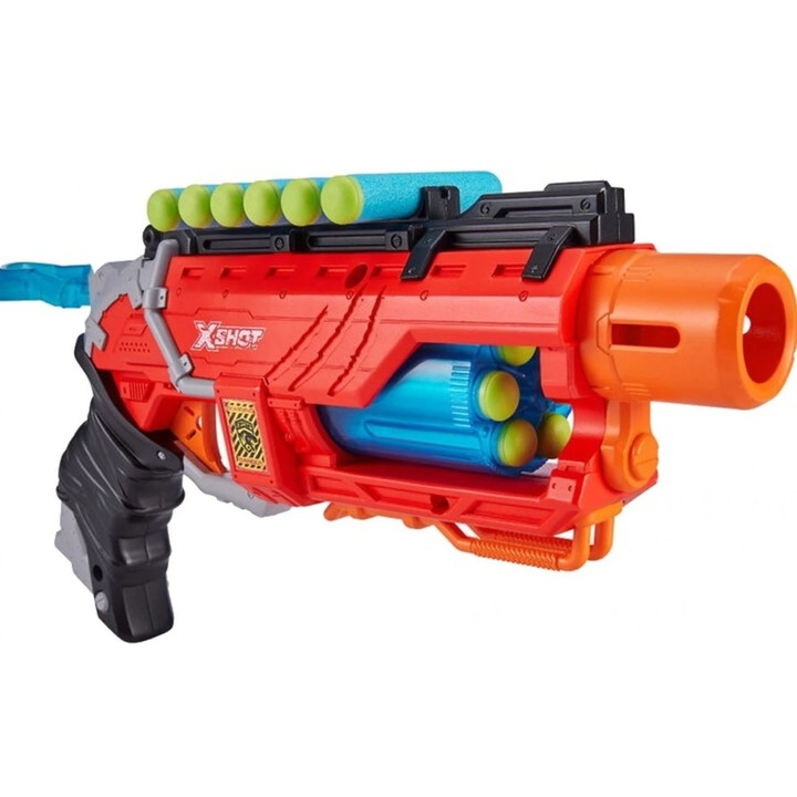 Пистолет X-Shot Dino Striker, 16 патрона, 4 динозавърски яйца