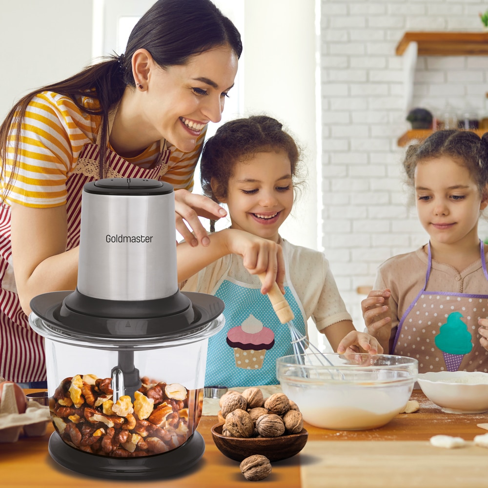 Tocator profesional, Goldmaster, Inox, 500 W, 2 viteze, Negru ...