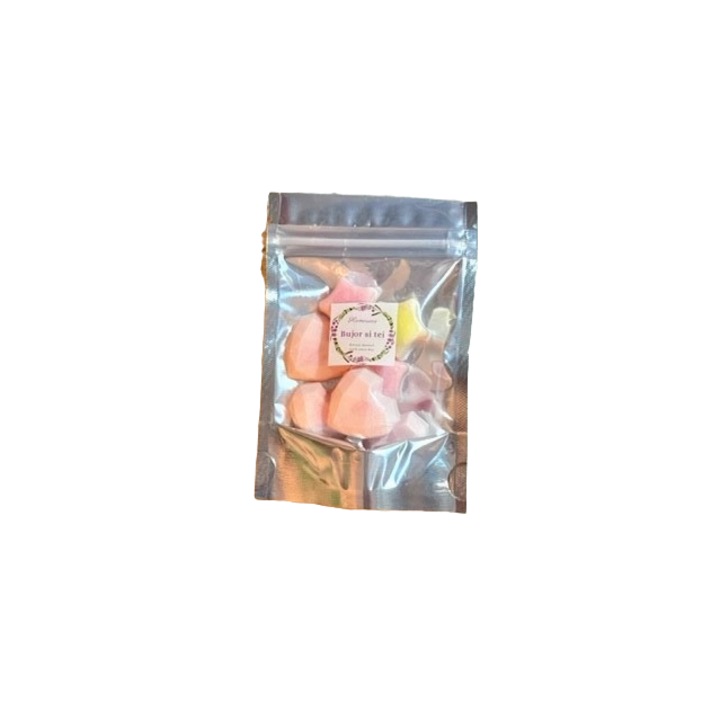 Set bucati de ceara parfumata de soia naturala, handmade, aroma Bujor si tei, 25 g