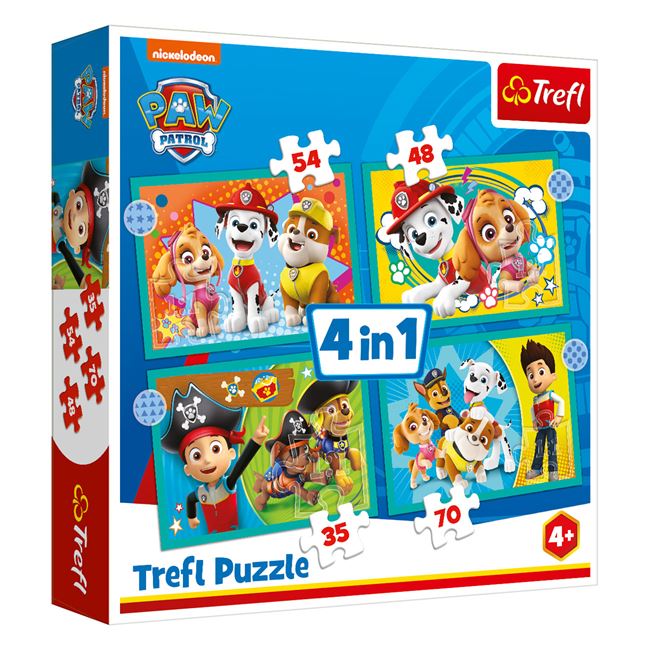 Puzzle Paw Patrol 4 in 1, 207 piese, Trefl, 28.5x20.5 cm, 4 ani+ - eMAG.ro