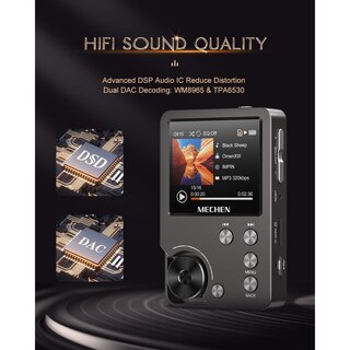 MECHEN Lettore MP3 256GB Con Android 13 E WiFi – Schermo 5” HD, Spotify E Audible Preinstallati