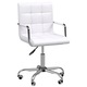 Homcom, Scaun de birou, Piele/PVC/Fier, 5 roti pivotante, Inaltime reglabila, 52.5 x 54 x 84-99 cm, Alb