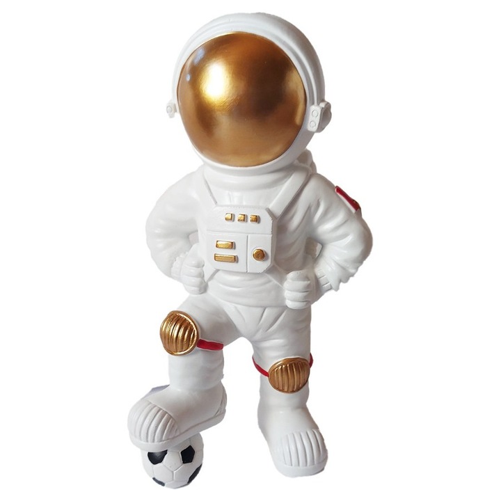 Statueta decorativa, Astronaut fotbalist, 26 cm, BJ1737D