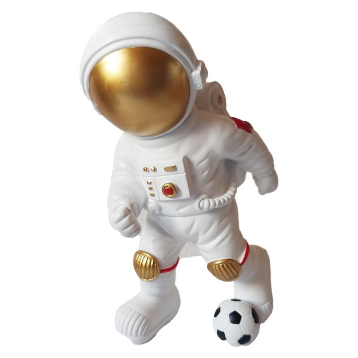 Statueta decorativa, Astronaut fotbalist, 26 cm, BJ1737C